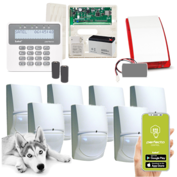 ZESTAW ALARMOWY SATEL PERFECTA-IP 32-WRL 7 CZUJEK SWAN QUAD + PRF-LCD-WRL + SYRENA MSP-300 R